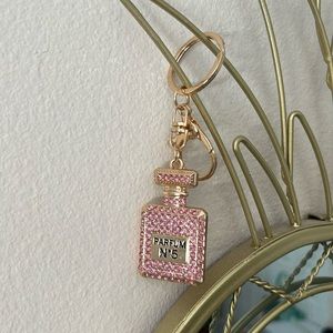 Parfum No 5 Brand Inspired Rose Gold Bag Charm Keychain